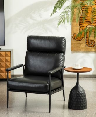 39.5" Leatherette Mid-Century Modern Armchair