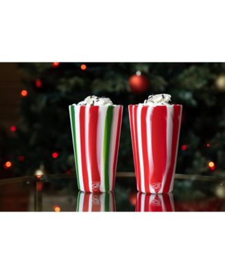 Pint Glasses: 4 pk - (2) Peppermint & (2) Poinsettia - Holiday 2023