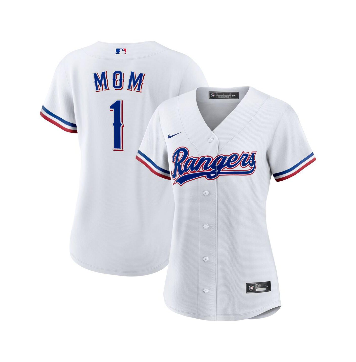 Женский топ Nike White Texas Rangers 1 Mom Home Replica Jersey — фото 1
