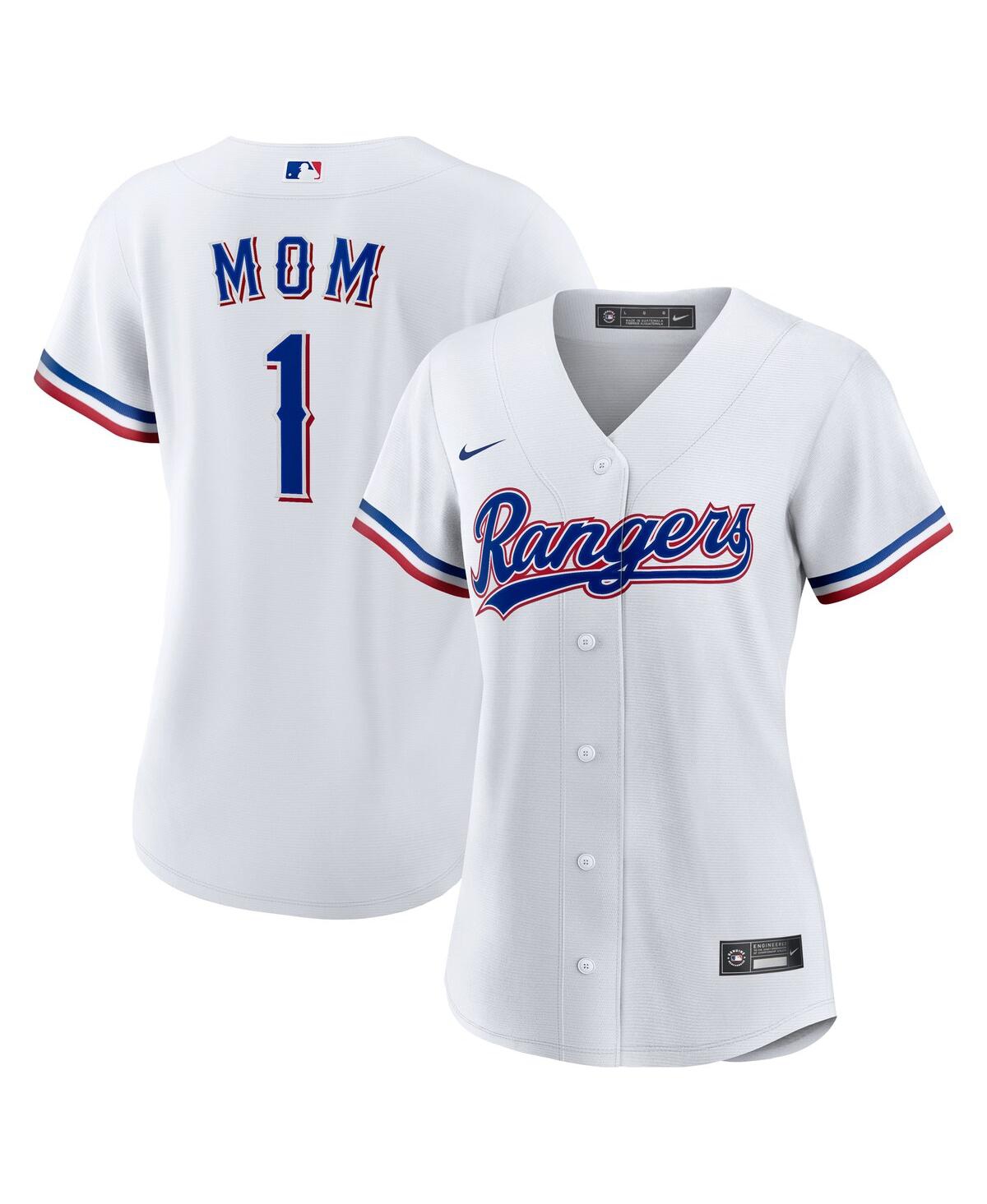 Nike Women's White Texas Rangers 1 Mom Home Replica Jersey