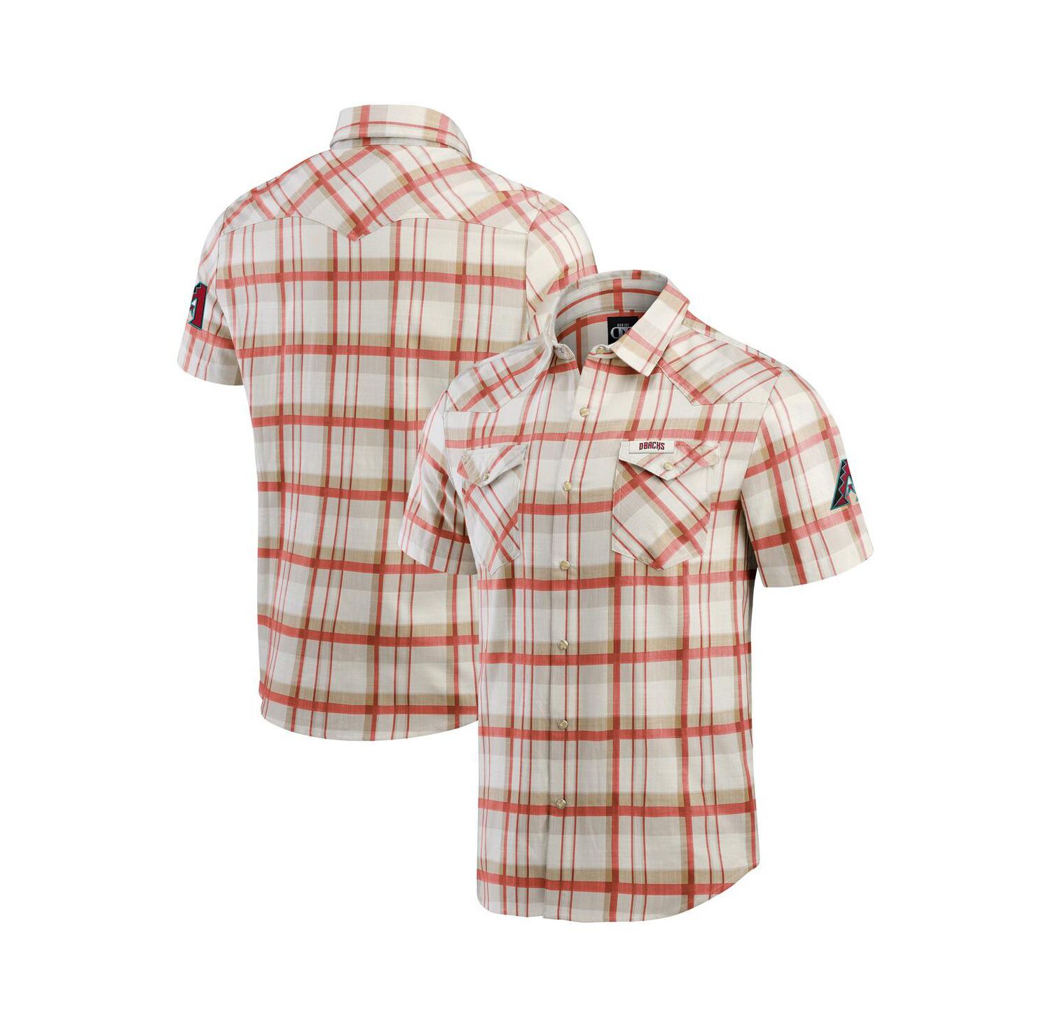 Men's Red Arizona Diamondbacks Plaid Full-Snap Shirt