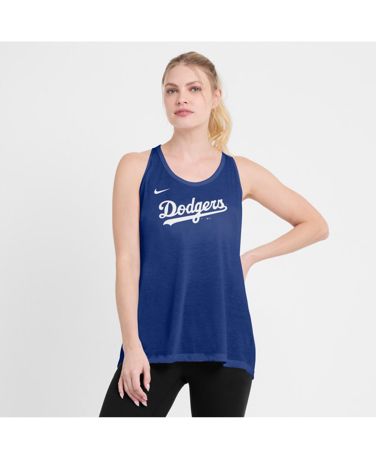 Nike Royal Los Angeles Dodgers Crisscross Performance Tank Top In Royal