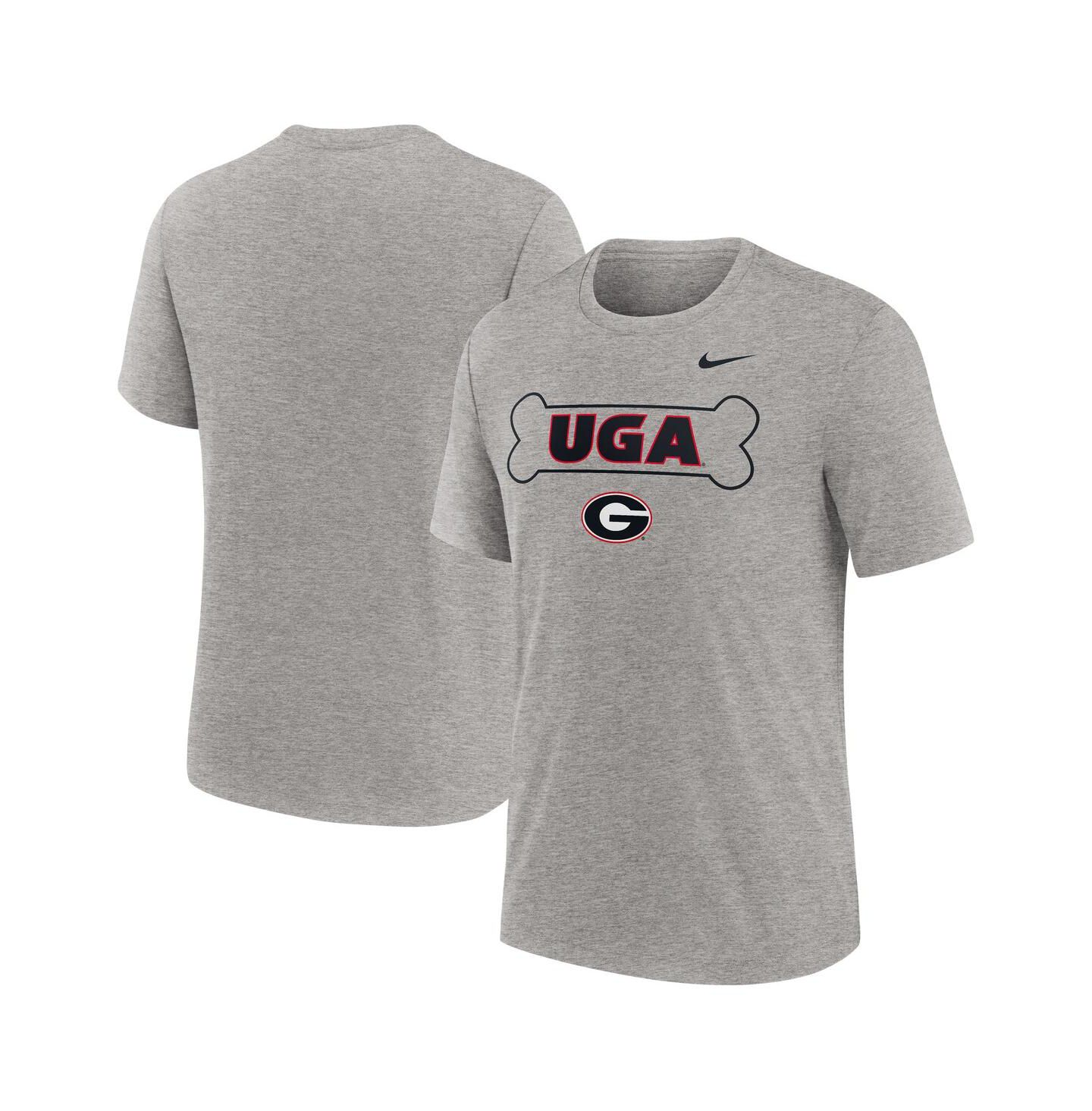 Мужская футболка Nike Heather Gray Georgia Bulldogs Campus Local Tri-Blend — фото 1