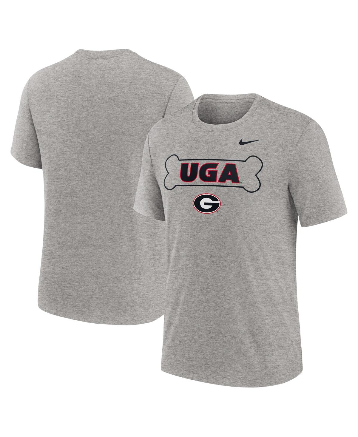 Nike Heather Gray Georgia Bulldogs Campus Local Tri-blend T-shirt In Heather Gray