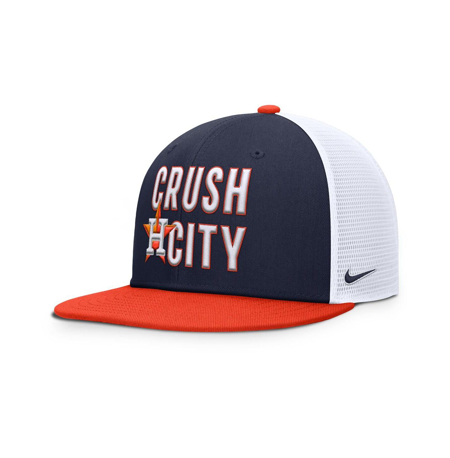 Мужская кепка Nike Navy/Orange Houston Astros Pro Performance Trucker Snapback Hat — фото 3