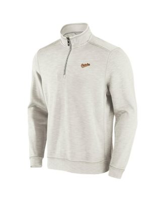 Men's Cream Baltimore Orioles Sport Tobago Bay Tri-Blend Half-Zip Sweatshirt