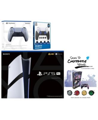 PlayStation 5 Pro with Extra Volcanic Red Controller, FPS Grip Kit and MightySkins Decal Voucher Plus 2 Year CPS Extended Warranty
