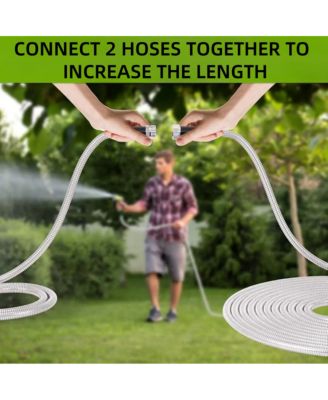 Garden Hose Stainless Steel Heavy Duty Water Hose No-Kink Rust Proof for Yard Outdoor 25ft