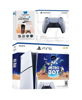 PlayStation 5 Slim Disc PS5 Astro Bot Bundle with Extra Controller and MightySkins Voucher