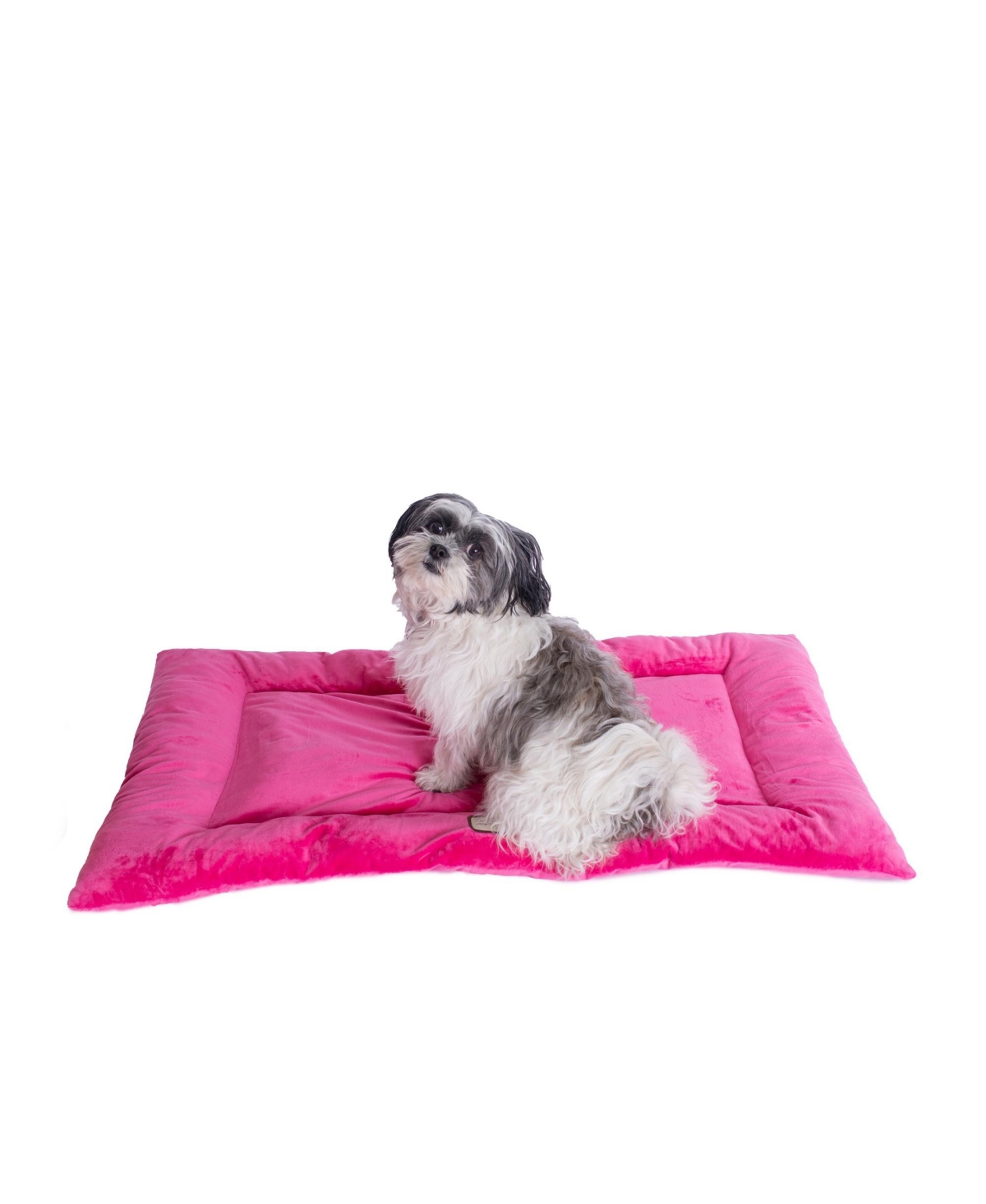 M01CZH-m Medium Pet Bed Mat , Dog Crate Soft Pad With Poly Fill Cushion, Vibrant PInk - Vibrant pink