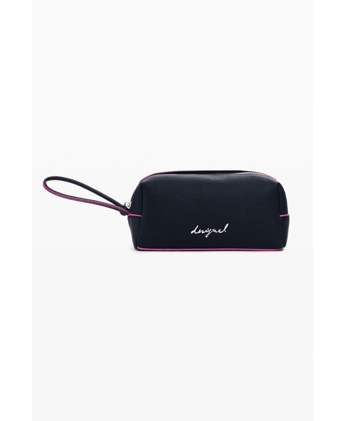 Women's Medium elongated wallet with stitching - Black