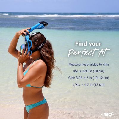 MOFLOW+ IRRIDIUM Full Face Snorkel Mask Yellow XS – Panoramic View, CO2-Free, 4X Oxygen, Anti-Fog, Dry Snorkel, Camera Mount, Silicone, Premium Straps