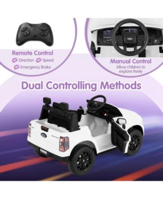 Officially Licensed Ford Ranger 12V Kids Ride-On Car with Remote Control and Bluetooth Music