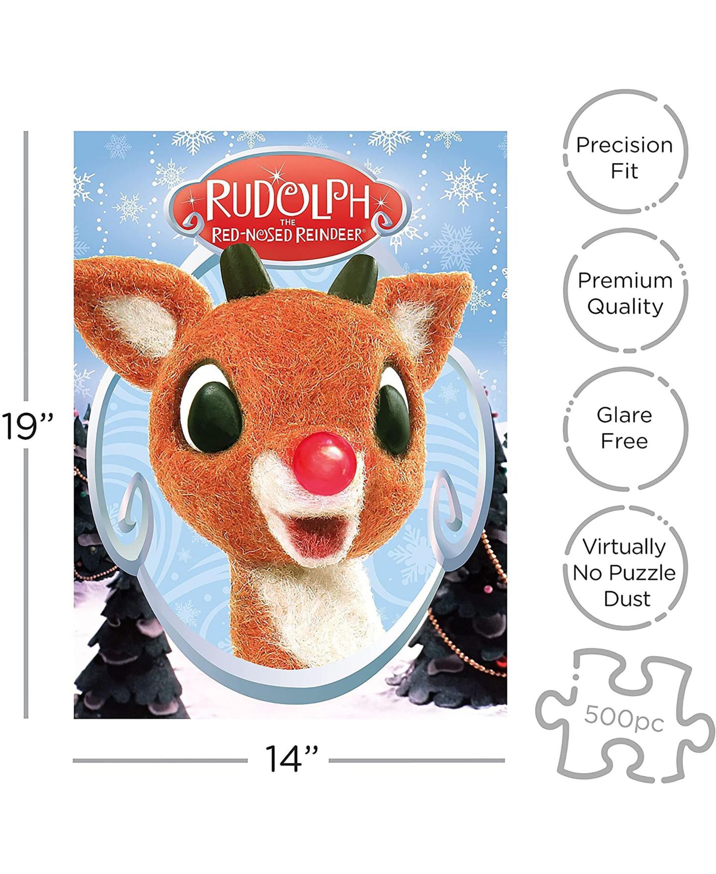 Детский пазл NMR Distribution Rudolph the Red-Nosed Reindeer Collage 500 Piece Jigsaw Puzzle, Ages 14+ — фото 2