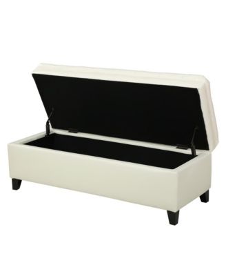 PU Leather Storage Bench Classic Tufted Ottoman Multifunctional Bedroom and Living Room Bench