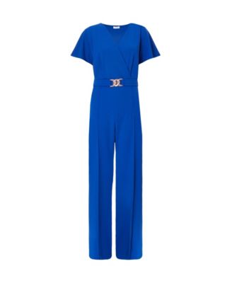 Women's Scuba Crepe Wrap Front Palazzo Jumpsuit
