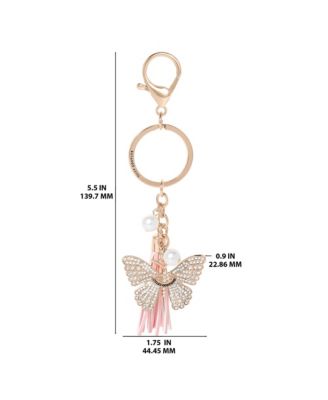 Butterfly Charm Keychain with Pearls