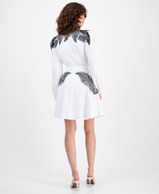 Women's Palm Embellished Long-Sleeve Mini Dress, Macy's Exclusive