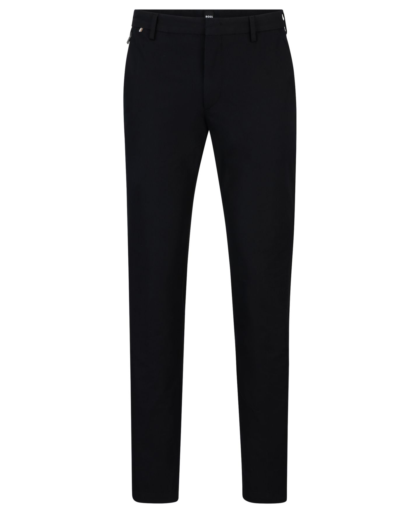Мужские брюки Hugo Boss Stretch Slim-Fit Trousers, цвет: Чёрный — фото 3