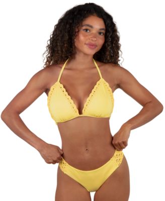 Juniors Macrame Bikini Top Hipster Bottoms