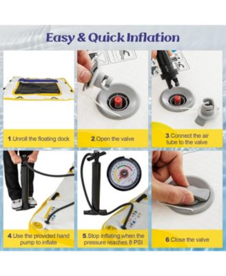 8 ft x 8 ft Inflatable Dock Platform with Mesh Swim Lounge