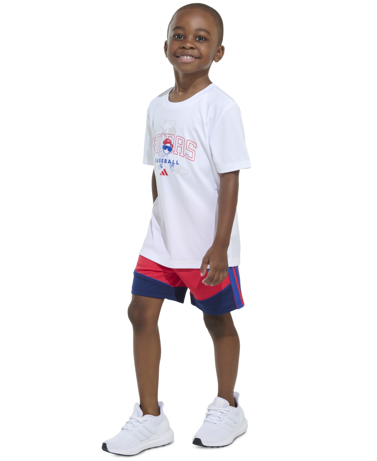 Adidas Originals Toddler & Little Boys Short-sleeve T-shirt And Colorblocked Stripe Shorts, 2 Piece Set