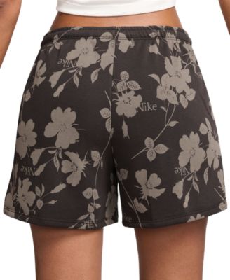 Women's Printed Mid-Rise Pull-On Terry Shorts 