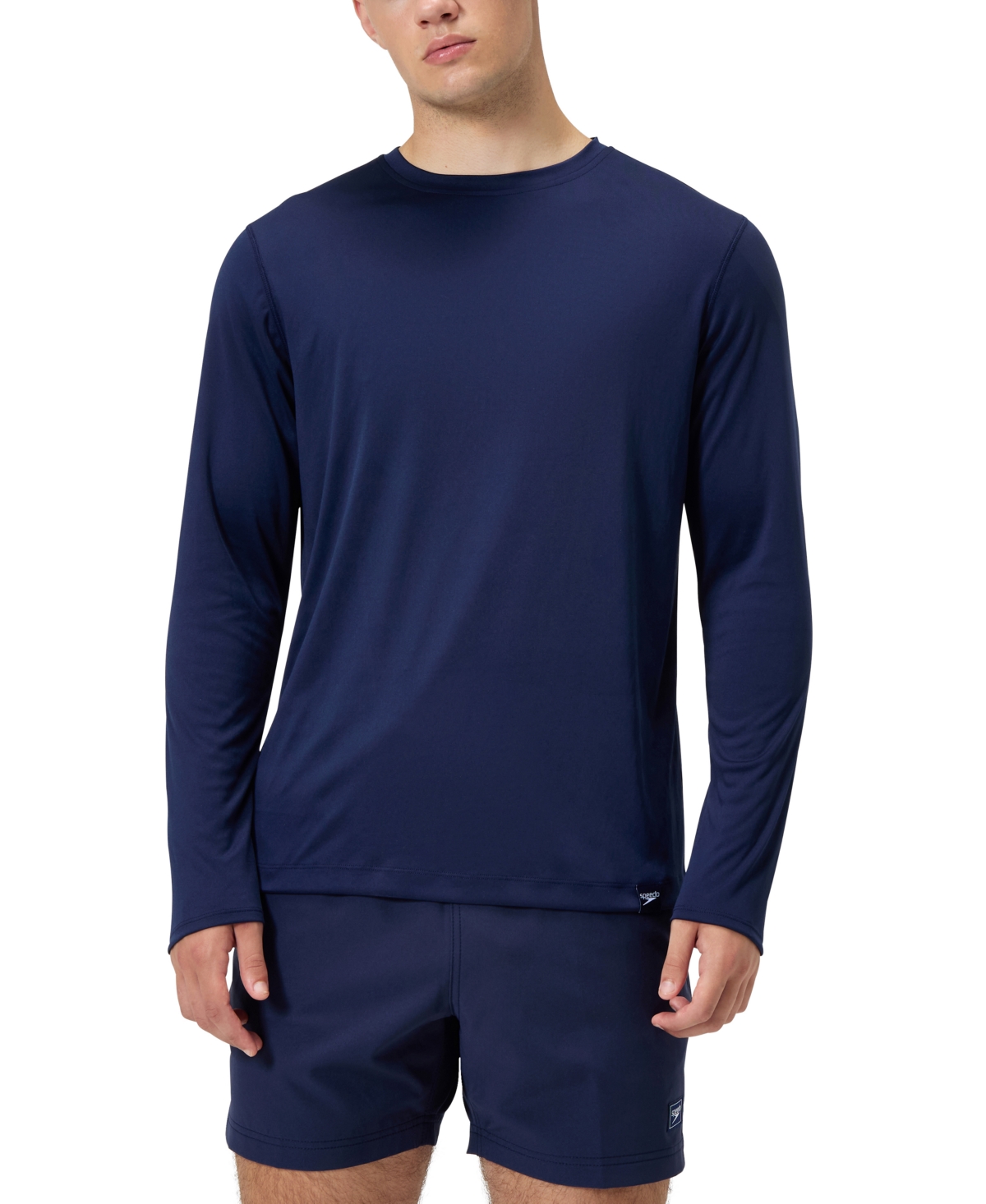 Men's Long Sleeve Graphic Swim T-Shirt - Peacoat