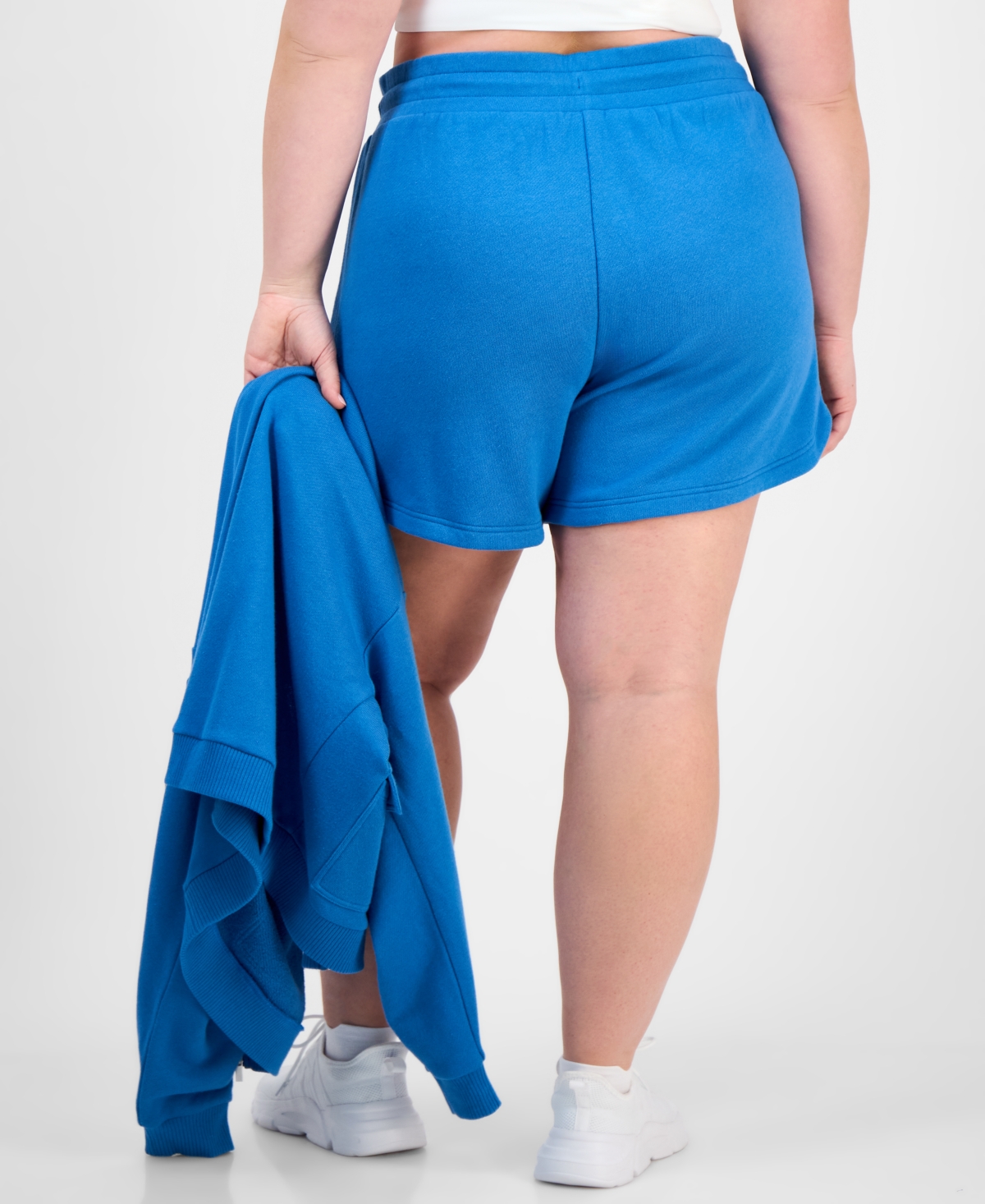 Id Ideology Plus Size Solid-color Knit Pull-on Shorts, Exclusively At Macy's