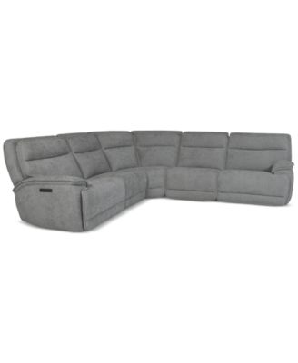 Ozryn 5-Pc. Fabric Sectional with 2 Power Motion Chairs, Exclusively at Macy's