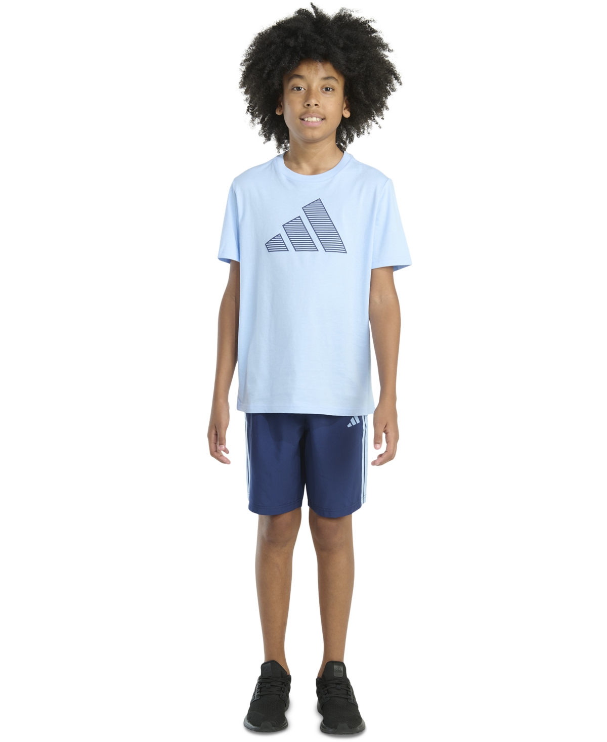 Adidas Originals Big Boys 2-piece Short Sleeve T-shirt And Woven Shorts Set