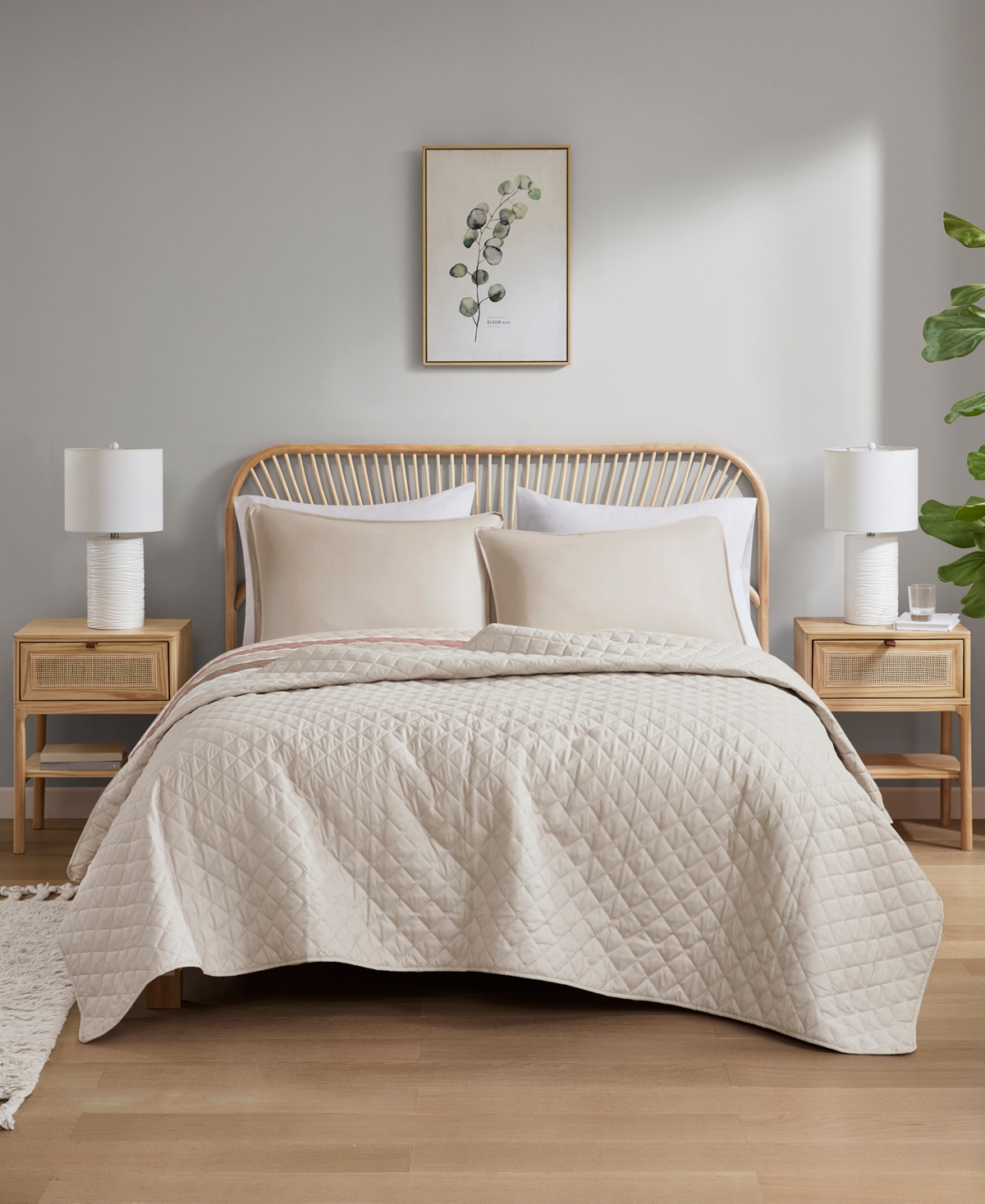 Addison Park Caleb Natural 4-pc. Quilt And Tote Set, King In Brown
