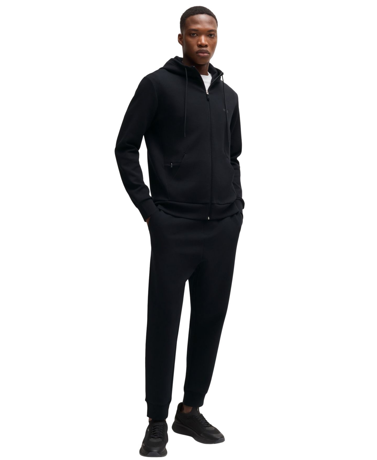 Мужские брюки Hugo Boss Logo Print Tracksuit Bottoms, цвет: Чёрный — фото 5