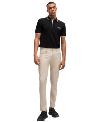 Men's Contrast Logo Cotton-Blend Polo Shirt