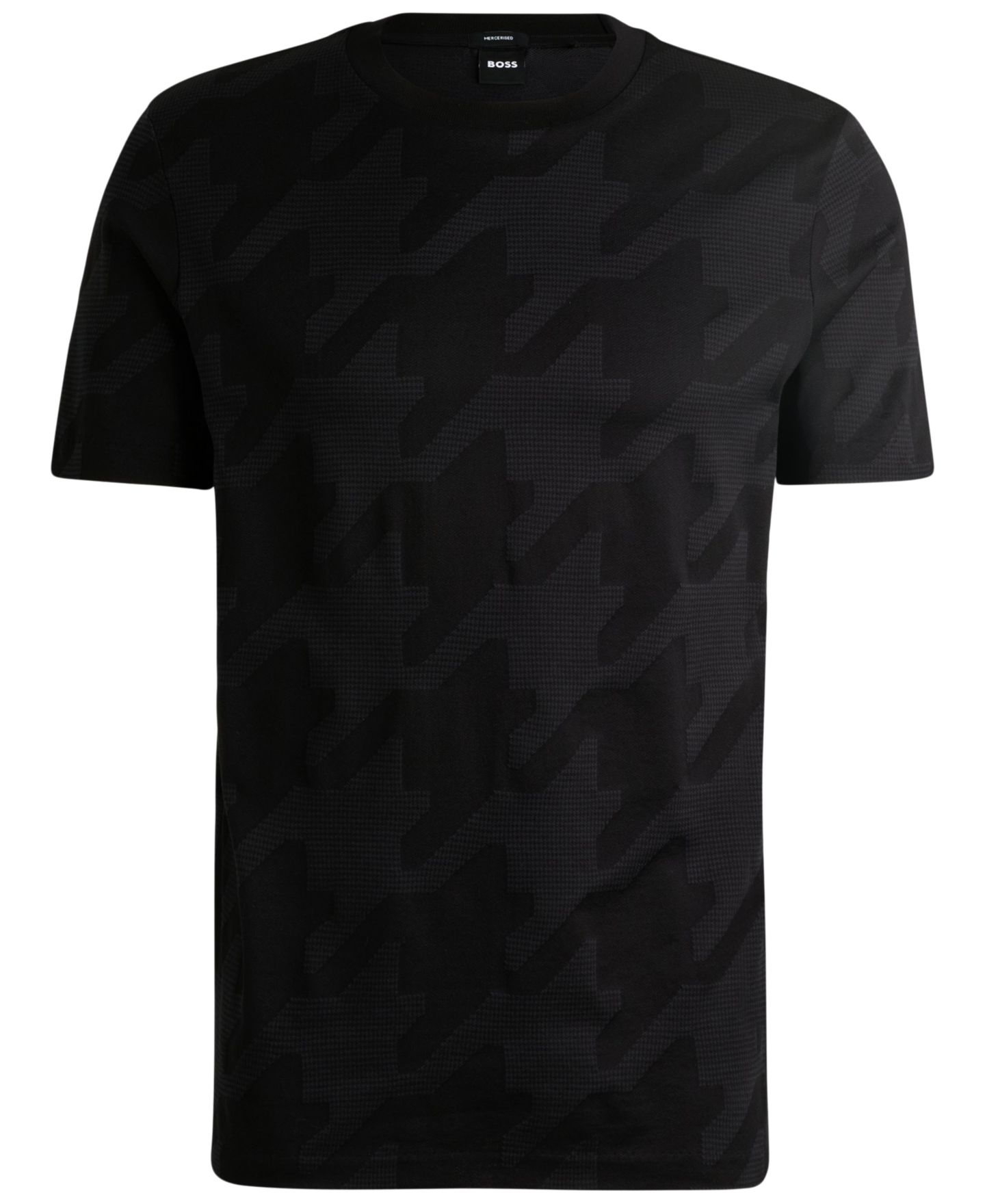 Мужская футболка Hugo Boss Houndstooth Jacquard, цвет: Чёрный — фото 3
