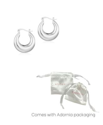 Silver Domed Hoop Earrings