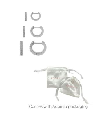 Silver Huggie Hoop Earrings Pack