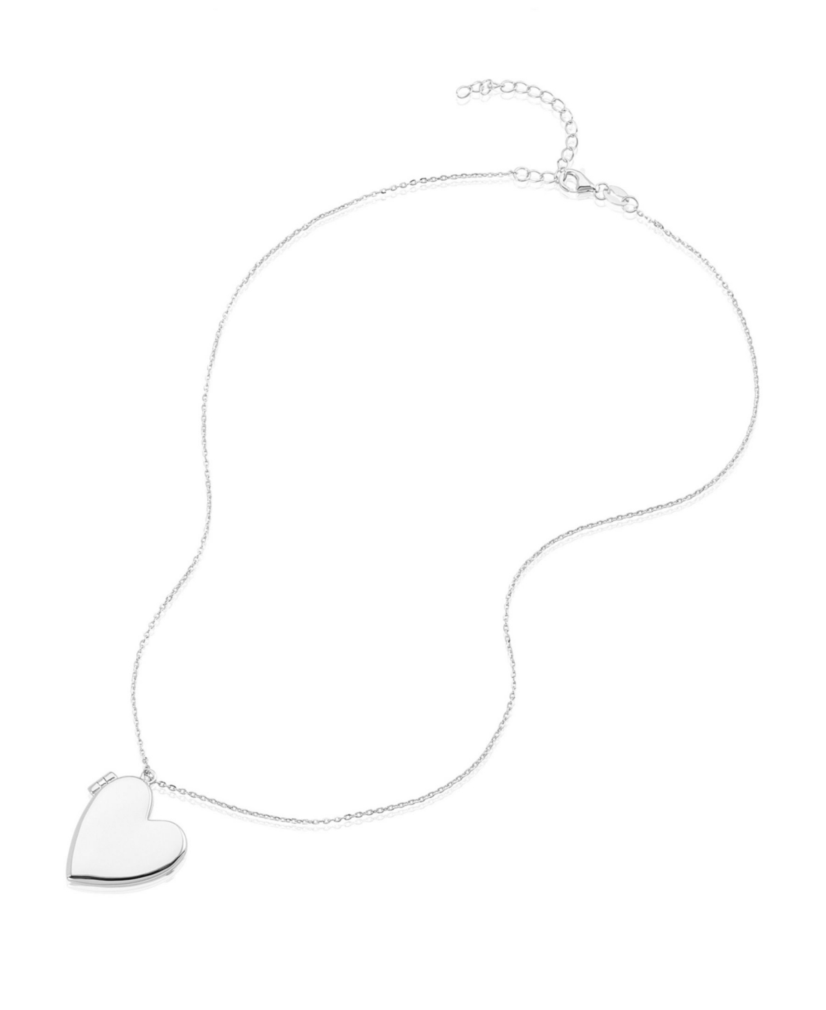 Adornia 14k Gold Plated Heart Locket Pendant Necklace In Silver