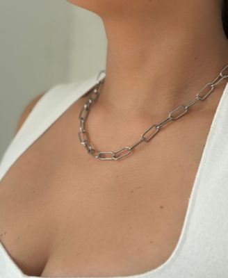 Tarnish Resistant Silver Wide Chunky Paper Clip Chain