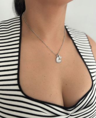 Tarnish Resistant Silver Mother of Pearl Heart Charms Necklace