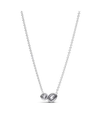 Sterling Silver Embracing Halo Necklace