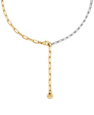 14K Gold-Plated Brass Mixed Chain Necklace