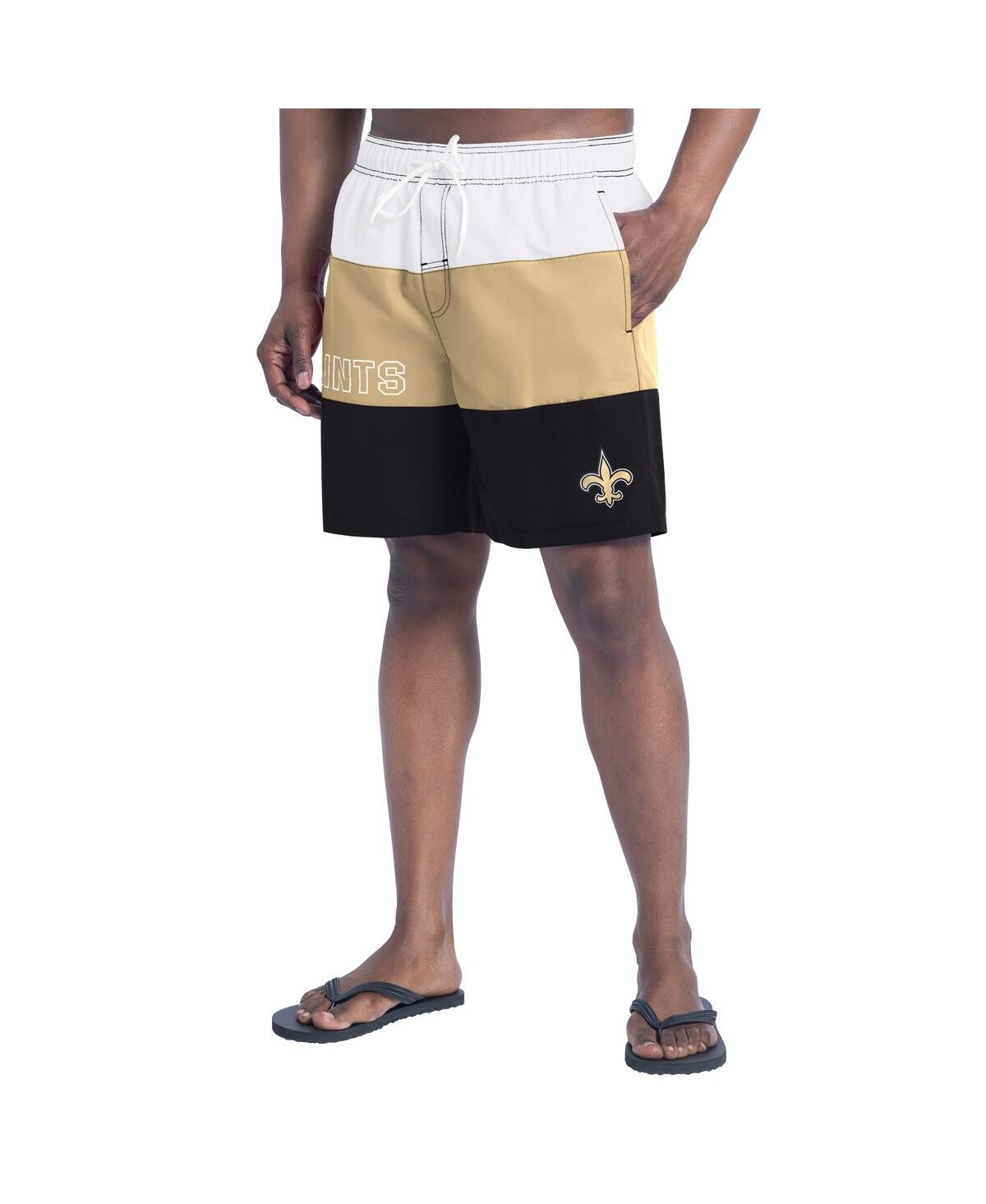 Men's Black/Tan Pittsburgh Steelers Sunrise Volley Swim Shorts - Black, Tan