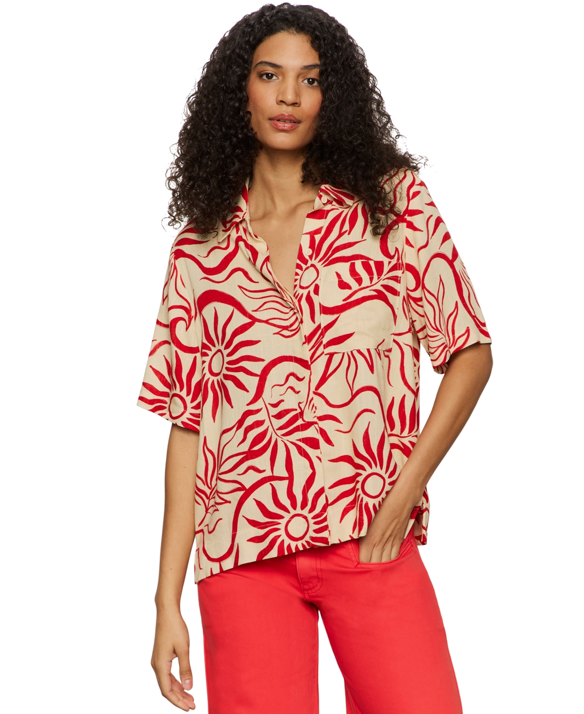 Shop Sanctuary Women's Relaxed Vacation Collared Button-front Shirt