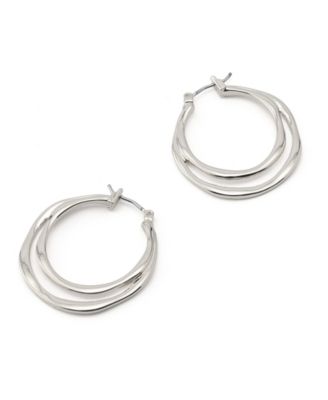Sculpted Double Row Hoop Earrings