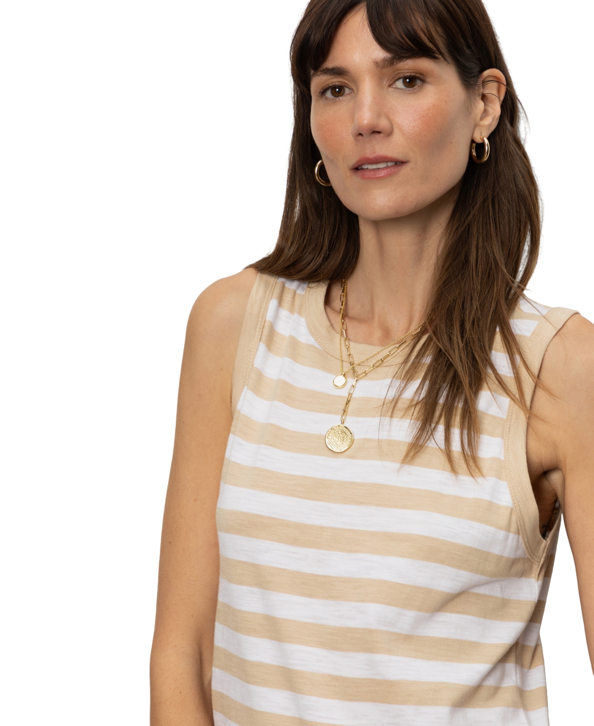 Shop Sanctuary Women's Striped Sleeveless Midi Dress