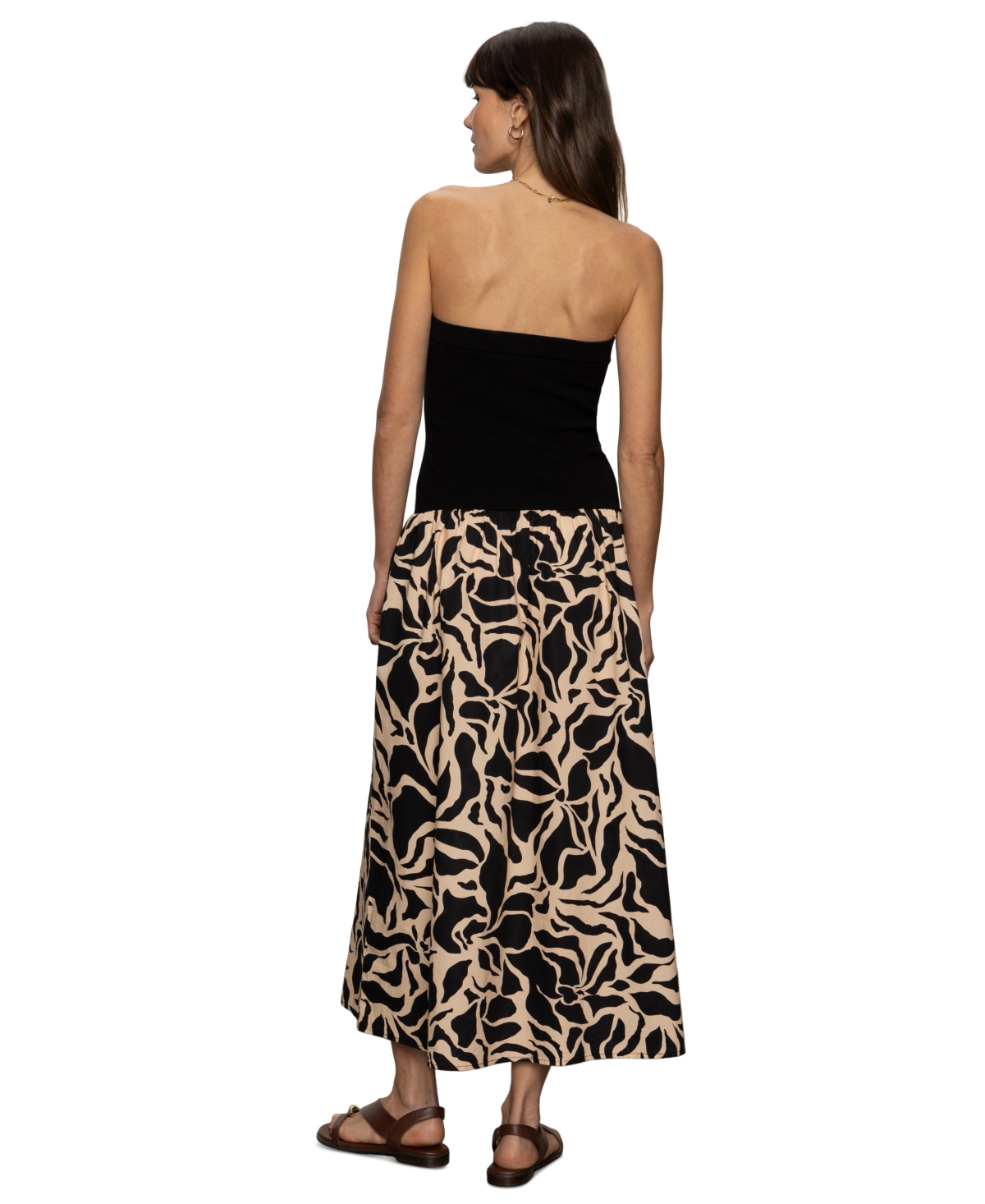 Sanctuary Meet Me At Sea Strapless Mixed Media Maxi Dress