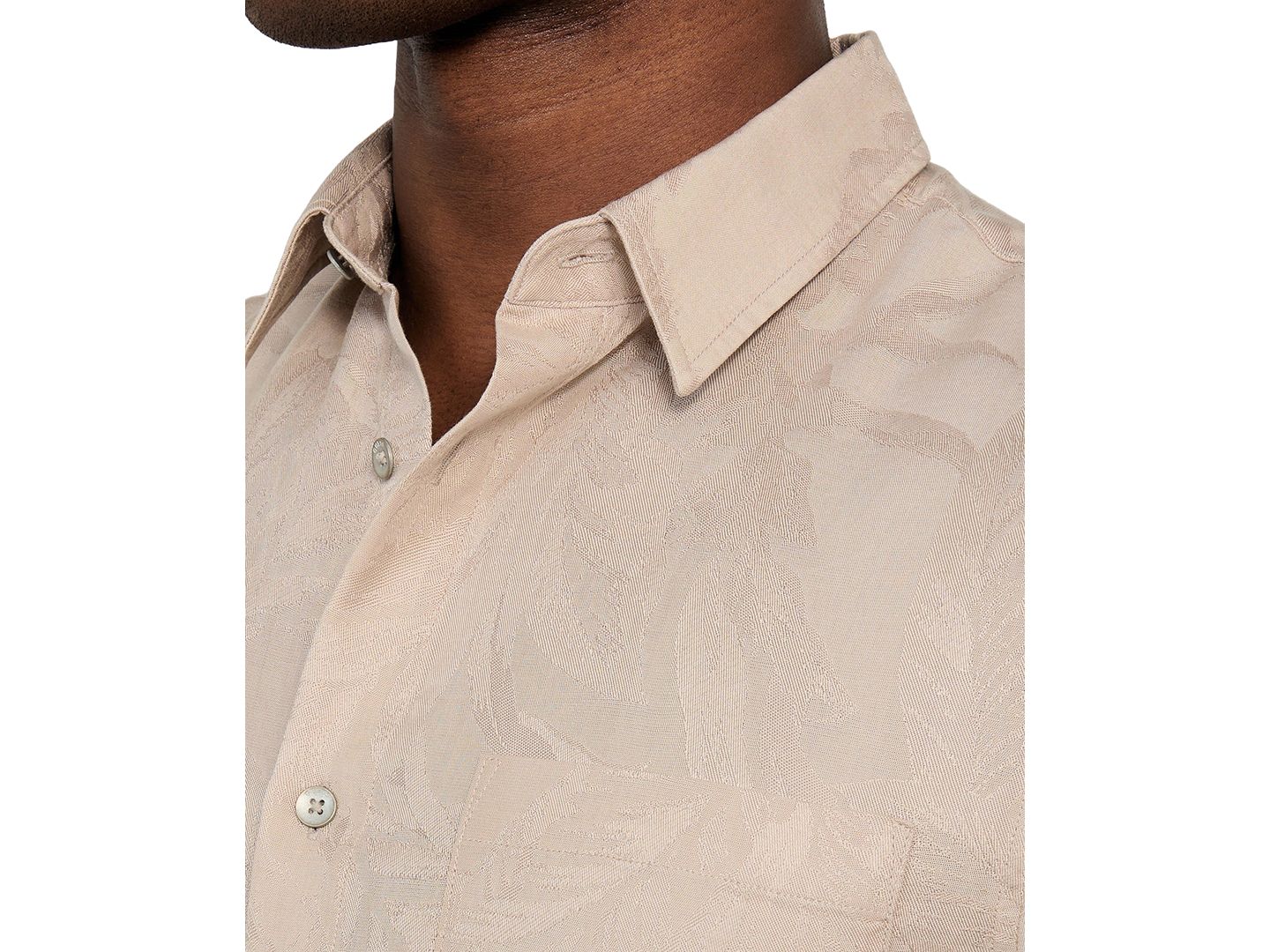 Мужская рубашка GUESS Regular-Fit Botanical Jacquard Button-Down, цвет: Шалфейный — фото 3