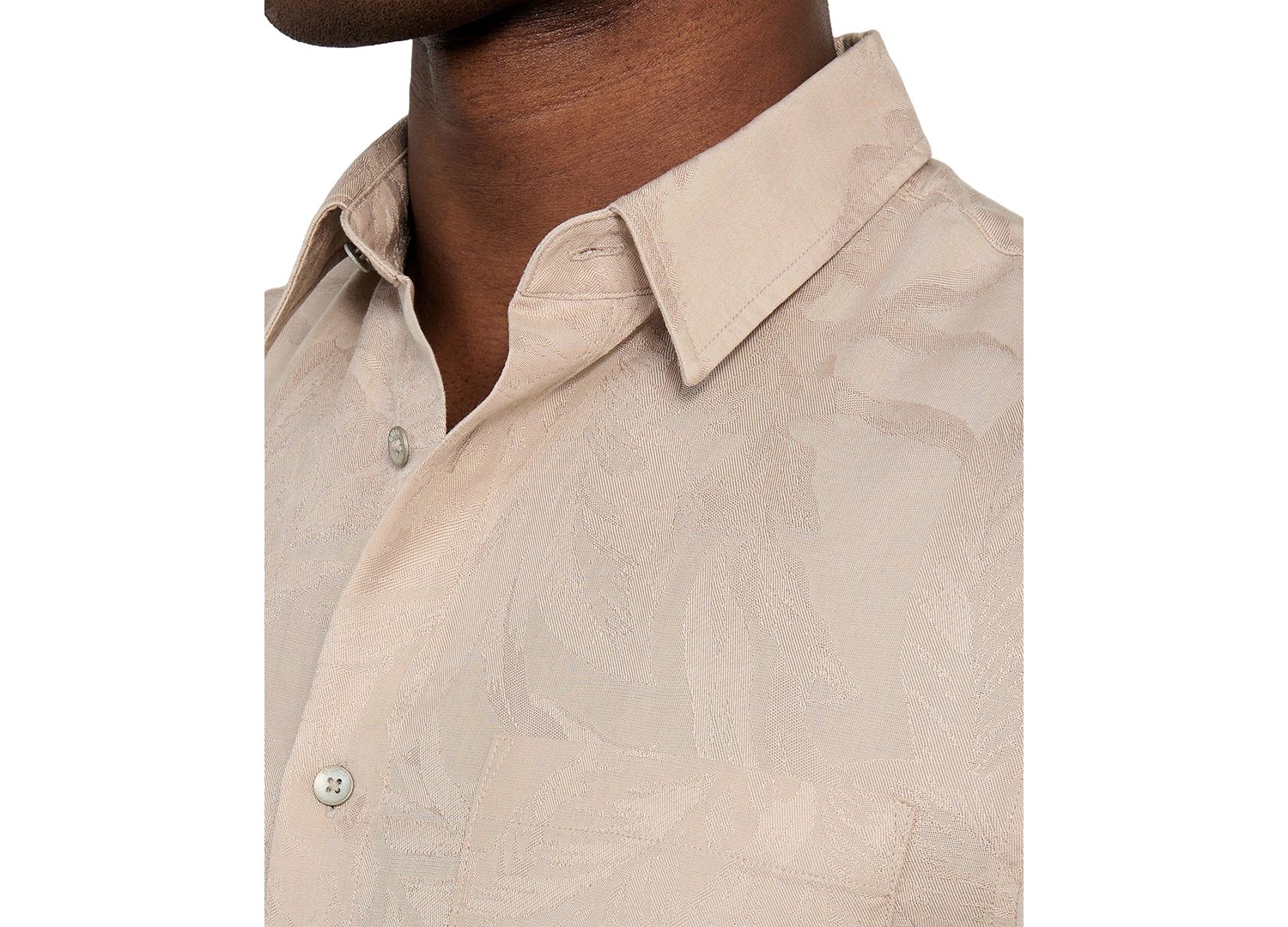 Men's Regular-Fit Botanical Jacquard Button-Down Shirt