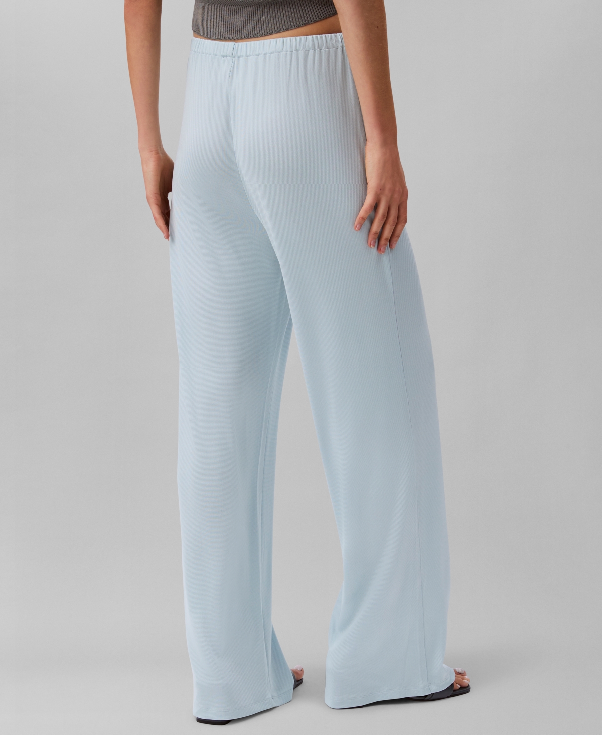 Calvin Klein Women's Shiny Pull-on Pants In Cloud Blue